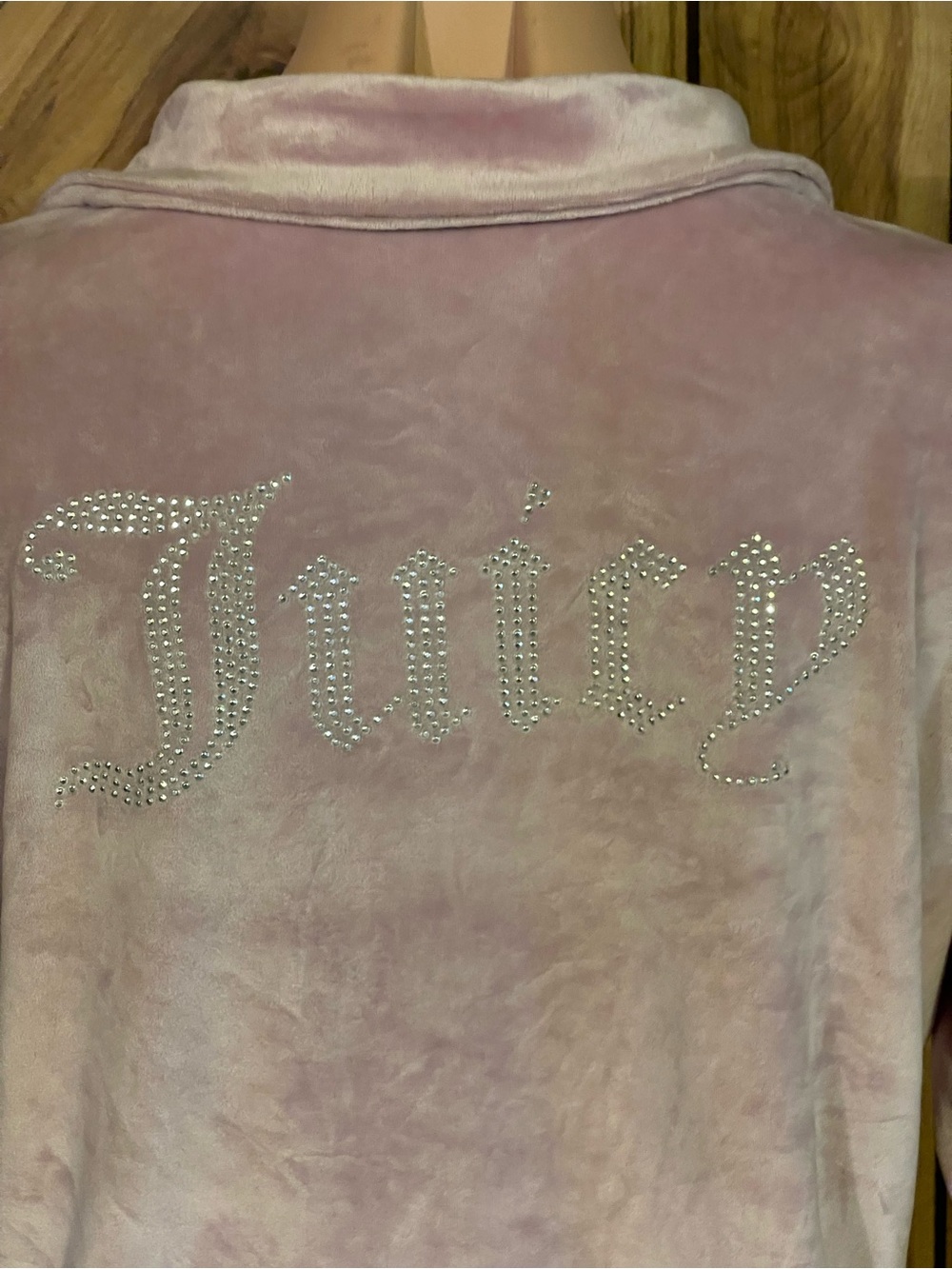 Juicy Couture Pink Velour Pajama Set Bling Logo PJ Top Med Bottom Large - Picture 10 of 14